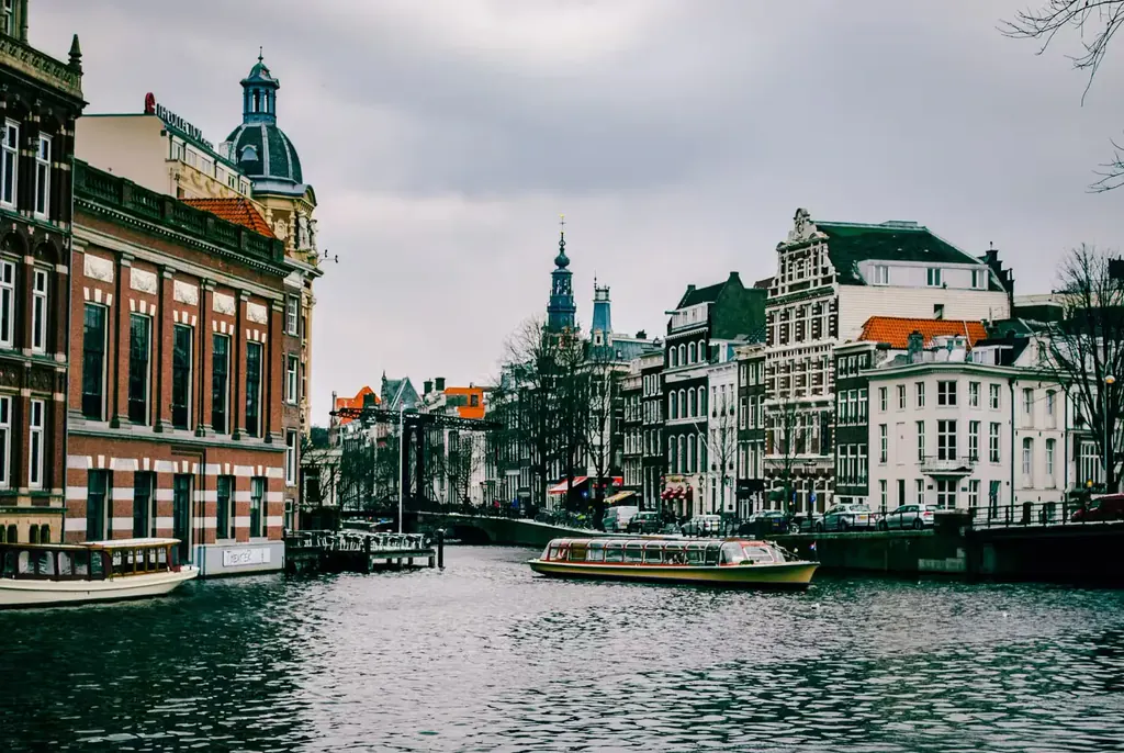 Skyline of The Hague with the coast